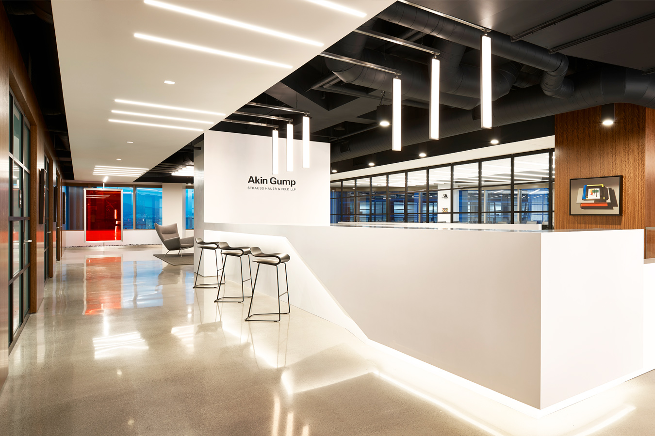 Akin Gump Office | Architect: Gensler | Swing Doors, Fixed Panels, Operable Walls | Reconfigurable Open Space Closed with Sliding Partitions