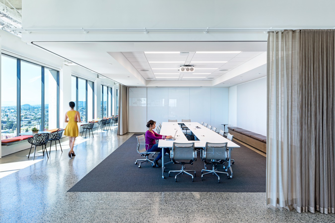 Gensler Architects Office, Oakland, CA | Sliding Stacking Wall W/90 Degree Corner Turn