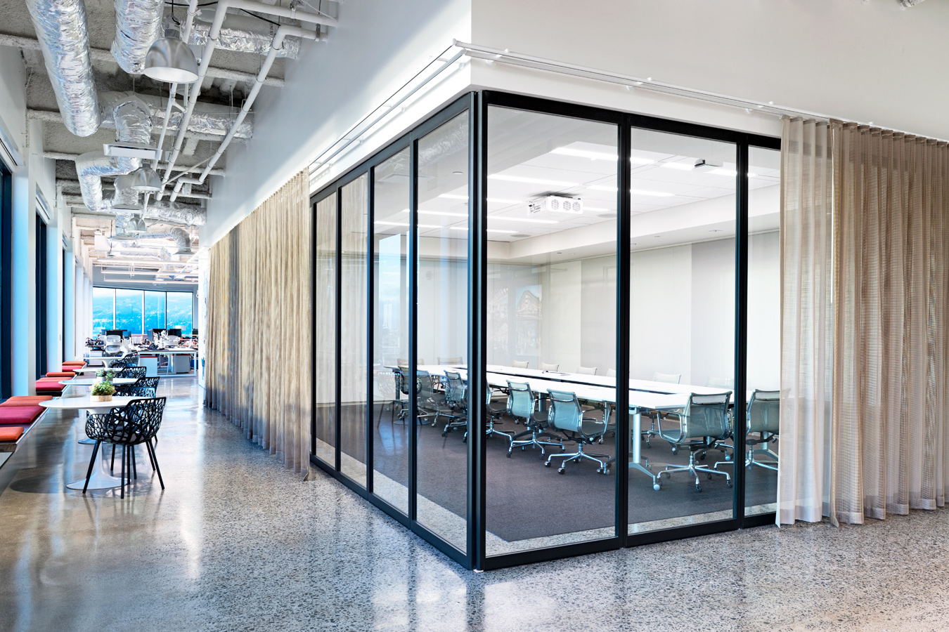 Gensler Architects Office, Oakland, CA | Sliding Stacking Wall W/90 Degree Corner Turn