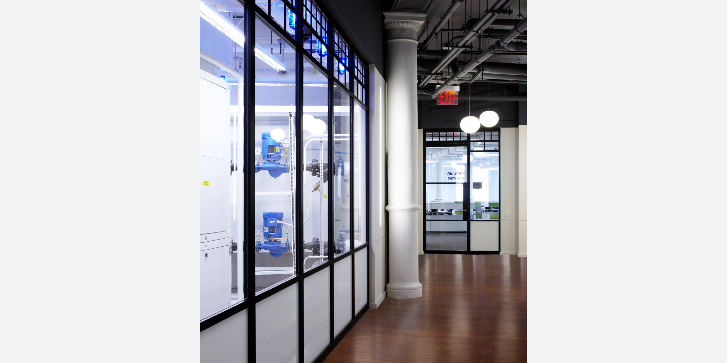 32BJ Service Employees International Union | New York City | Architect: Gerner Kronick + Valcarcel | Swing Doors, Fixed Panels