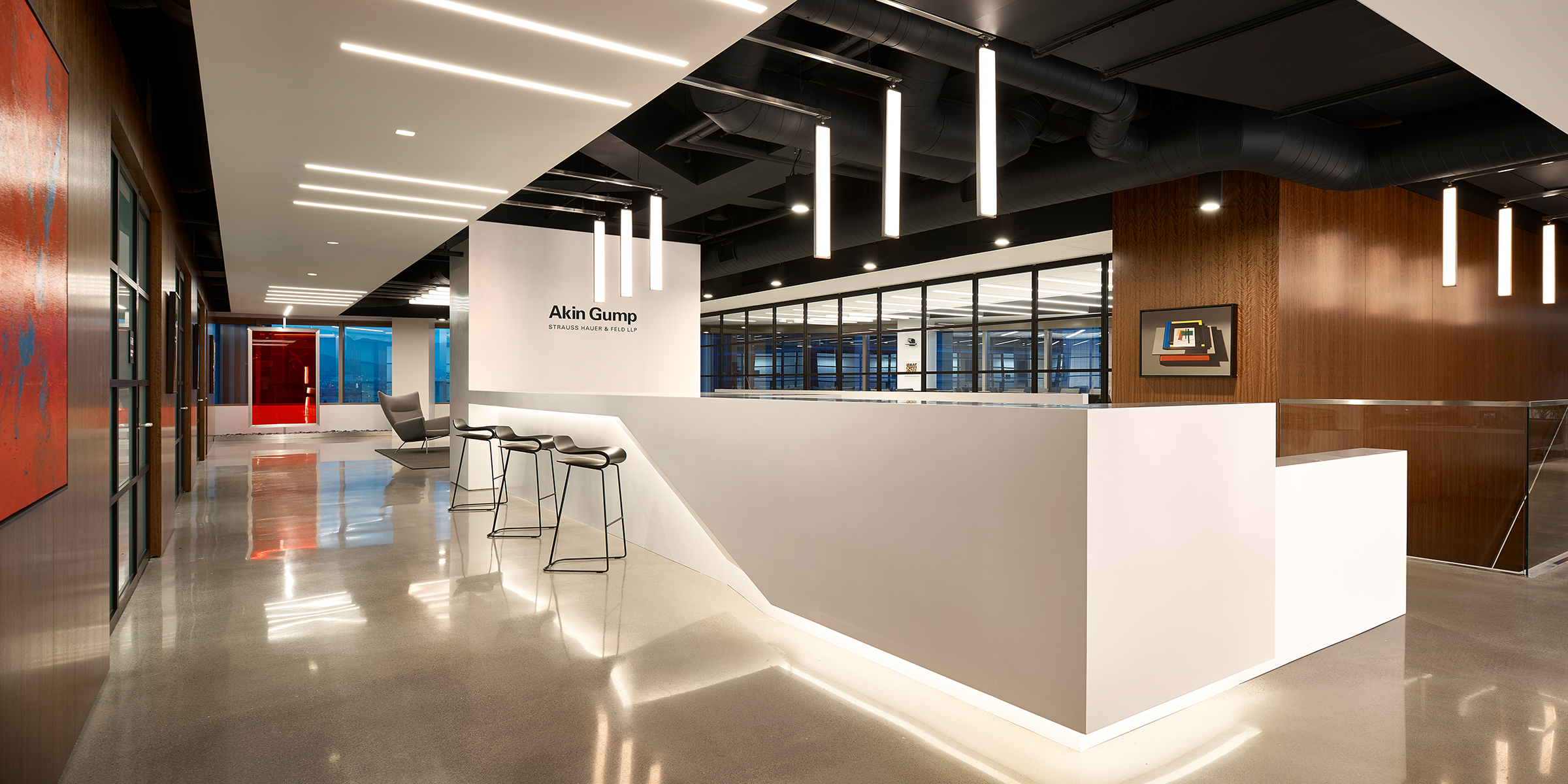 Akin Gump Office | Architect: Gensler | Swing Doors, Fixed Panels, Operable Walls |Reconfigurable Open Space Closed with Sliding Partitions