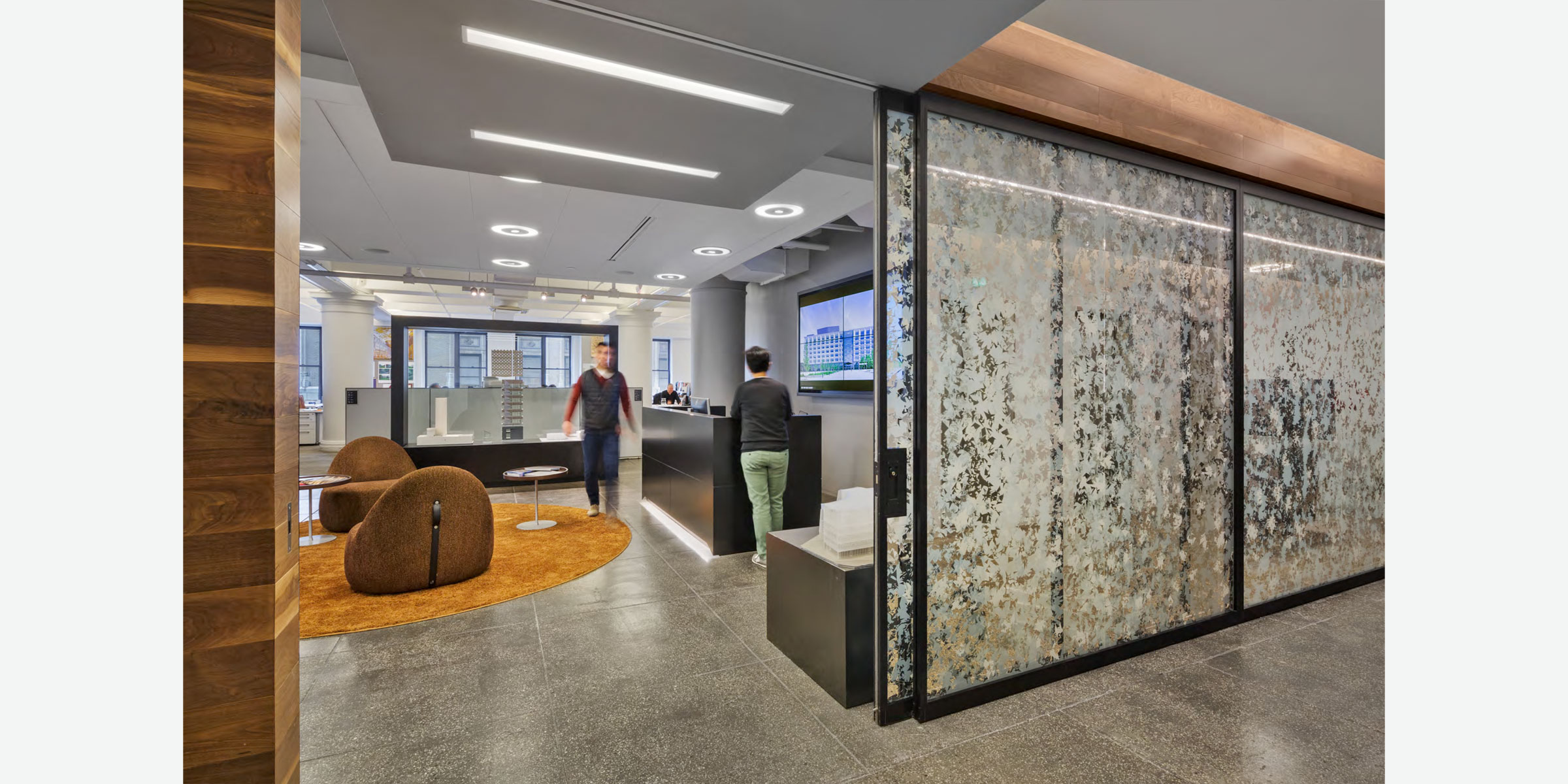 Perkins + Will, NYC | Space configuration flexibility | 63 Linear Feet, Sliding doors + Fixed Panels + Swing Door