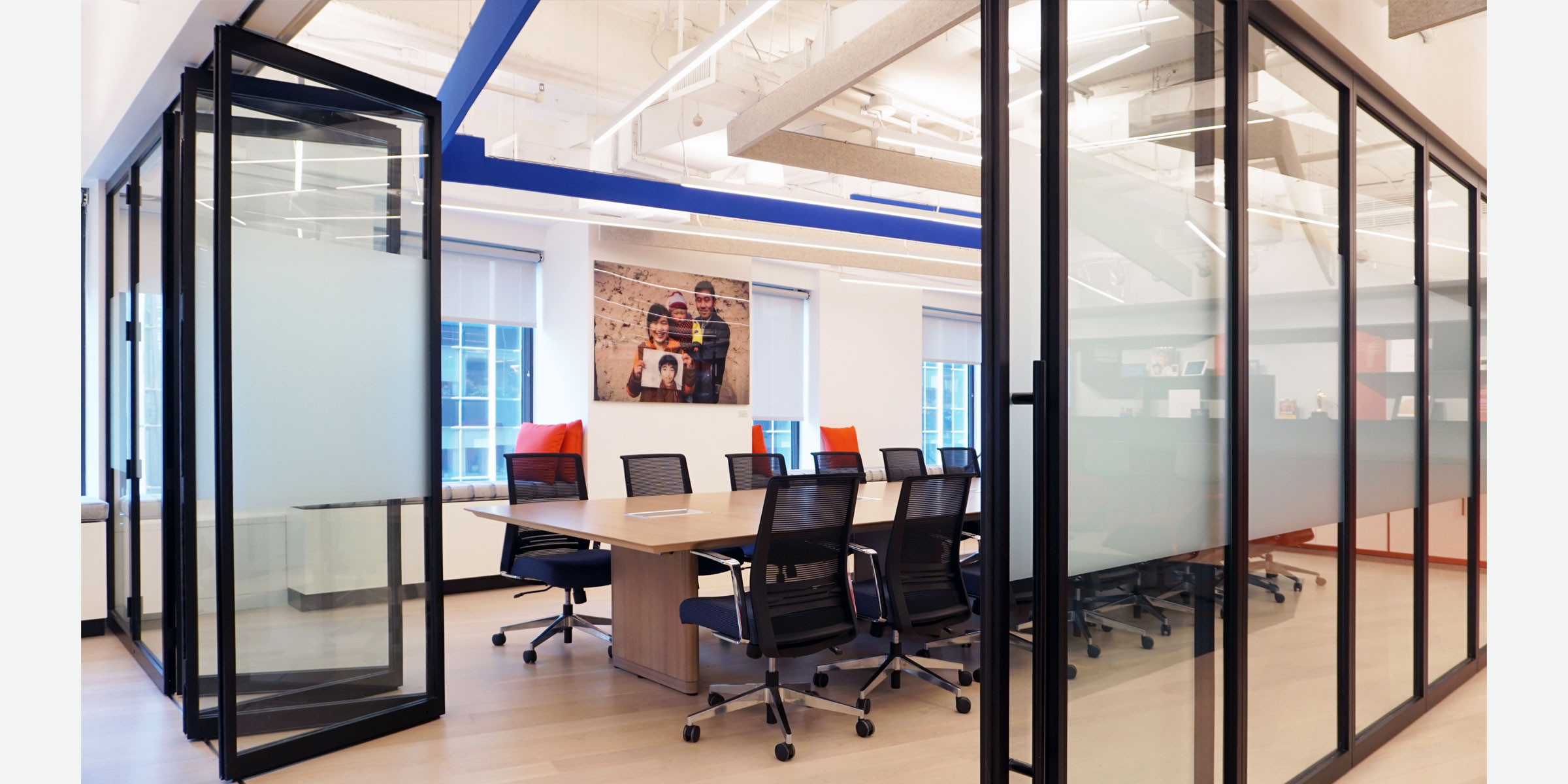 Smile Train New World Headquarters | New York City | Architect: Jattuso Architecture PLLC | Sliding Doors, Fixed Panels, Swing Doors, Bi-folding Wall